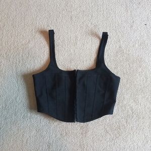 XL black cropped corset top